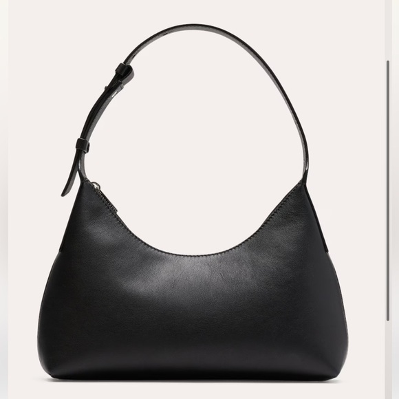 NWT Banana Republic Black LEATHER CRESCENT SHOULDER BAG - Picture 2 of 8